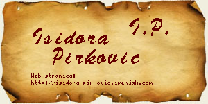 Isidora Pirković vizit kartica
